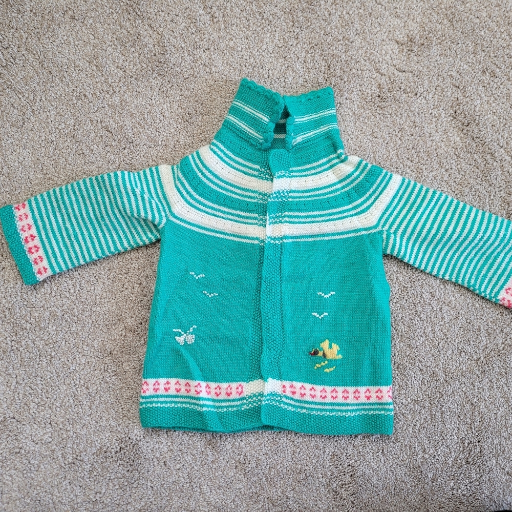 Handknit sweater, 12-18m